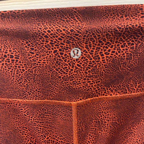 ! Lululemon Wunder Train High Rise Tight Crackle Glaze Vintage Orange Lark… - Picture 4 of 6
